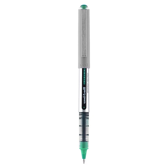 Uni-ball Uniball Vision Rollerball Pens, Fine Point, 0.7mm, Green Ink (60386) 3 Uni-ball Uniball Vision Rollerball Pens, Fine Point, 0.7mm, Green Ink (60386)