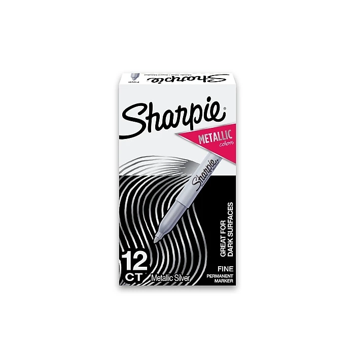 Sharpie Permanent Marker, Fine Tip, Silver Metallic, Dozen (39100) 11 Sharpie Permanent Marker, Fine Tip, Silver Metallic, Dozen (39100) - Image 9