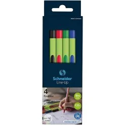 Schneider® Schneider Line-Up Felt Pen, Fine Point, Assorted Colors, 4/Pack, 3 Packs/Bundle (191094)