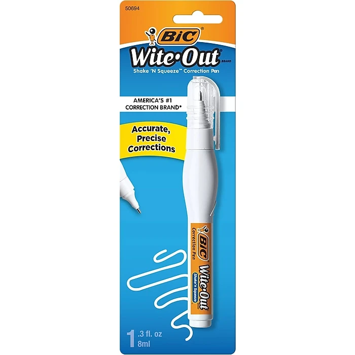 BIC Wite-Out Shake 'N Squeeze Correction Pen, White (50694/WOSQPP11) 6 BIC Wite-Out Shake 'N Squeeze Correction Pen, White (50694/WOSQPP11) - Image 4