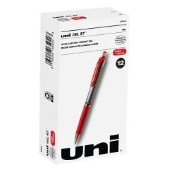 Uni-ball Uniball Signo RT Gel Pens, Medium Point, 0.7mm, Red Ink, Dozen (65942)