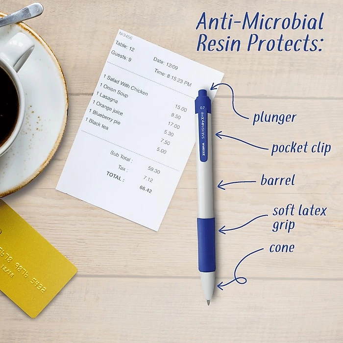 Zebra Sarasa Dry X20+ Retractable Gel Pen, Medium Point, Blue Ink, Dozen (41620) 5 Zebra Sarasa Dry X20+ Retractable Gel Pen, Medium Point, Blue Ink, Dozen (41620) - Image 3