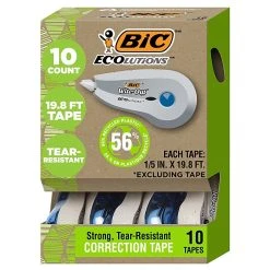 BIC Ecolutions Wite-Out Brand Correction Tape (formerly ReVolution), White, 10/Pack (WOET10-WHI) -Cheap Staples Shop 80A095F3 A25C 47E9 A72A85C946A69FB8 sc7