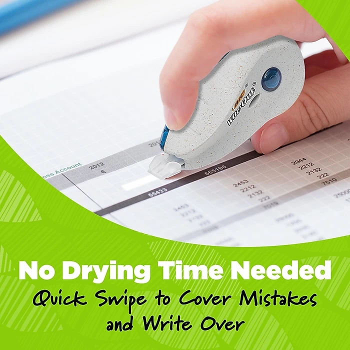 BIC Ecolutions Wite-Out Brand Correction Tape (formerly ReVolution), White, 2/Pack (WOET21-WHI) 7 BIC Ecolutions Wite-Out Brand Correction Tape (formerly ReVolution), White, 2/Pack (WOET21-WHI) - Image 5