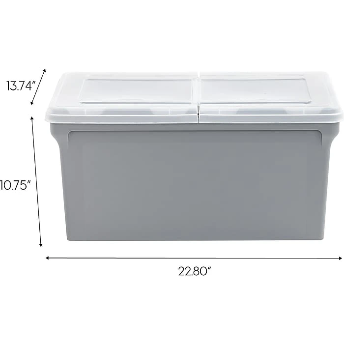 Iris Plastic File Box With Split Lid, Letter Size, Gray, 4/Pack (500167) 7 Iris Plastic File Box With Split Lid, Letter Size, Gray, 4/Pack (500167) - Image 5