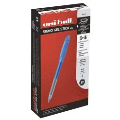 Uni-ball Uni Gel Stick Pens, Medium Point (0.7mm, Blue Ink, 12/Pack (69055)