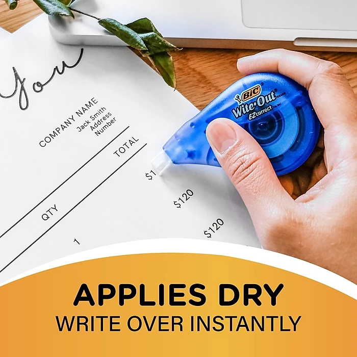 BIC Wite-Out Correction Tape, White, 4/Pack (50589) 7 BIC Wite-Out Correction Tape, White, 4/Pack (50589) - Image 5