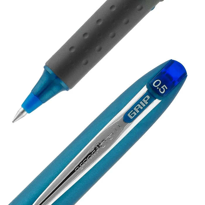 Uni-ball Uniball Roller Grip Pen, Micro Point, 0.5mm, Blue Ink, Dozen (60705) 4 Uni-ball Uniball Roller Grip Pen, Micro Point, 0.5mm, Blue Ink, Dozen (60705) - Image 2