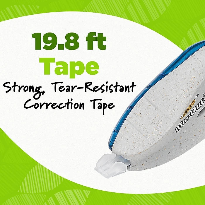 BIC Ecolutions Wite-Out Brand Correction Tape (formerly ReVolution), White, 2/Pack (WOET21-WHI) 6 BIC Ecolutions Wite-Out Brand Correction Tape (formerly ReVolution), White, 2/Pack (WOET21-WHI) - Image 4