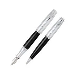Monteverde® Invincia™ Ballpoint And Fountain Pen Set, Chrome