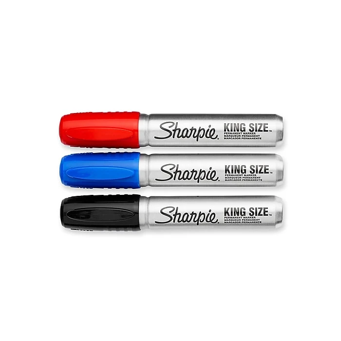 Sharpie King Size Permanent Markers, Chisel Tip, Assorted, 4/Pack (15674) 4 Sharpie King Size Permanent Markers, Chisel Tip, Assorted, 4/Pack (15674) - Image 2