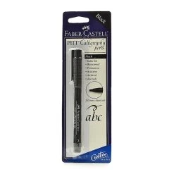 Faber-Castell Pitt Chisel Nib Calligraphy Pens, Broad Nib, Black Ink, 10/Pack (67115-PK10)