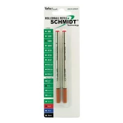 Schmidt 888 Safety Ceramic Rollerball Metal Tube Refill, Fits Universal Pens, Fine, Green, 2 Pack (SC58103)
