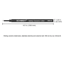 Schmidt 888 Safety Ceramic Rollerball Plastic Tube Refill, Fits Universal Pens, Broad, Black, 2 Pack (SC58113) -Cheap Staples Shop m003909904 sc7