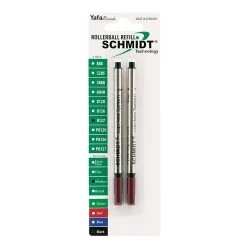 Schmidt 8127 Rollerball Long Capless Refill, Medium, Black, 2 Pack (SC58127)