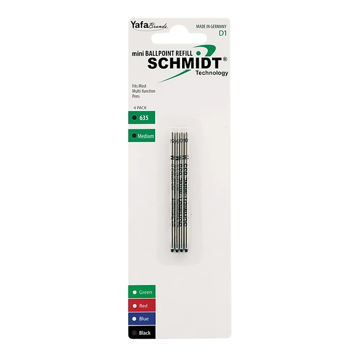Schmidt 635 Mini D1 Ballpoint Refill, Fits Multifunction Pens, Medium, Black, 4 Pack (SC58149) 3 Schmidt 635 Mini D1 Ballpoint Refill, Fits Multifunction Pens, Medium, Black, 4 Pack (SC58149)