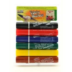 Marvy Uchida Fabric Brush Markers Set Primary Set Of 6, Pack Of 2 (2PK-7226A)