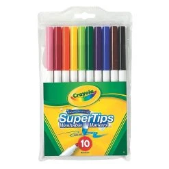 Crayola Washable Super Tip Fineline Markers, Assorted, Set Of 10, Pack Of 12, (12PK-58-8610)