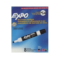 Expo Low-Odor Dry Erase Marker Sets Chisel Set Of 8 [Pack Of 2] (2PK-80078)