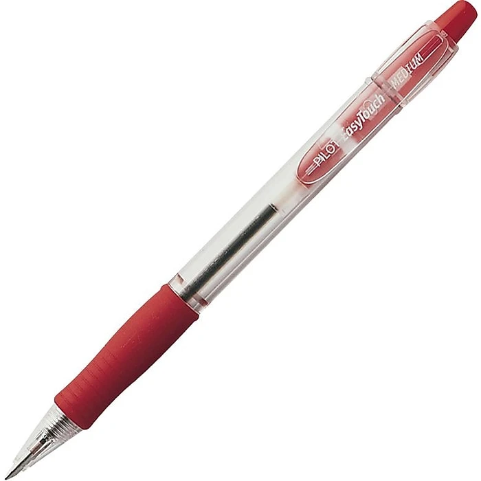 Pilot EasyTouch Retractable Ballpoint Pens, Medium Point, Red Ink, Dozen (32222) 4 Pilot EasyTouch Retractable Ballpoint Pens, Medium Point, Red Ink, Dozen (32222) - Image 2