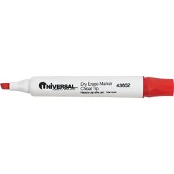 Universal Dry Erase Marker, Chisel Tip, Red, Dozen (UNV43652)