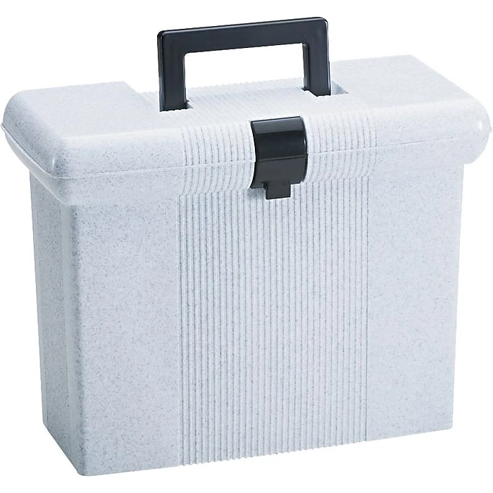 Esselte Portfile Plastic File Box W/ Hinged Lid, Letter Size, Granite (ESS41737) 4 Esselte Portfile Plastic File Box W/ Hinged Lid, Letter Size, Granite (ESS41737) - Image 2