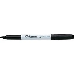 Universal Permanent Marker, Fine Tip, Black Ink, Dozen (UNV07071)