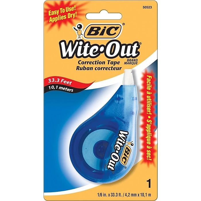 BIC Wite-Out Correction Tape, White, Bulk (WOTAPP1CT) 5 BIC Wite-Out Correction Tape, White, Bulk (WOTAPP1CT) - Image 3