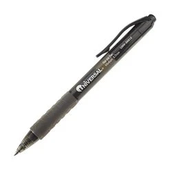 Universal Retractable Gel Pen, Medium Point, Black Ink, Dozen (UNV39912)