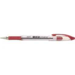 Staples® Icebreaker™ Ballpoint Stick Pens, Medium Point, 1.0 Mm, Red Ink / White Barrel, 12/Pk