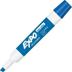 Expo Dry Erase Low Odor Marker, Chisel Tip, Blue (80003)