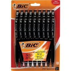 BIC BU3 Retractable Ballpoint Pens, Medium Point, Black Ink, 18/Pack (BU3P18-BLK) -Cheap Staples Shop s0422307 sc7