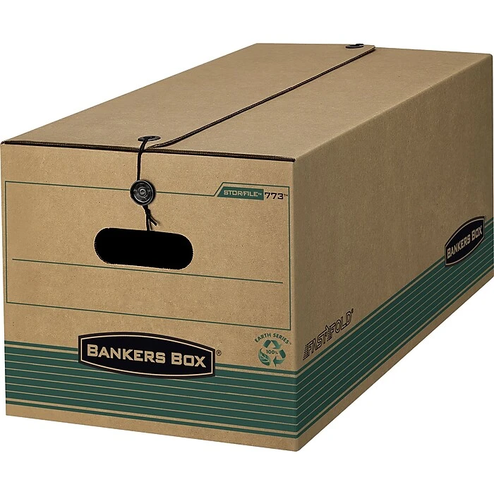 Bankers Box® STOR/FILE™ Medium-Duty Strength Storage Boxes, Letter, Kraft/Green, 12/Carton (00773) 4 Bankers Box® STOR/FILE™ Medium-Duty Strength Storage Boxes, Letter, Kraft/Green, 12/Carton (00773) - Image 2