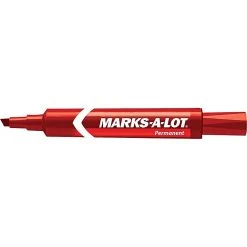 Avery Marks-A-Lot® Permanent Marker, Regular Chisel Tip, Red, Dozen