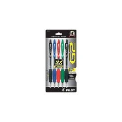 Pilot G2 Gel Pen, Extra Fine Point, Assorted Ink, 5/Pack (31300)