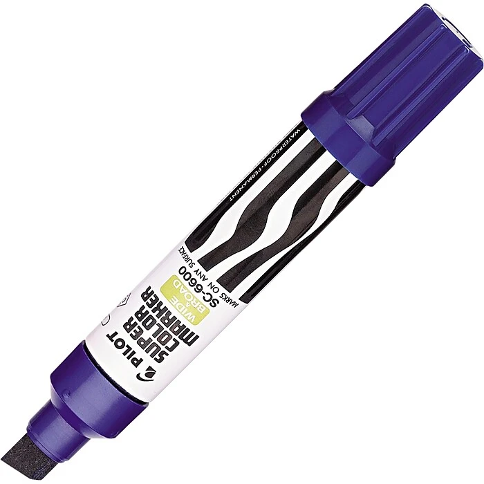 Pilot Super Color Jumbo Permanent Marker, Chisel Tip, Blue (45200) 3 Pilot Super Color Jumbo Permanent Marker, Chisel Tip, Blue (45200)