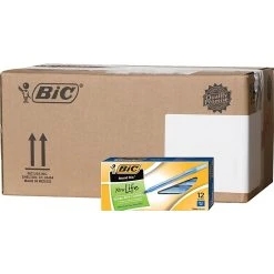 BIC Round Stic Xtra Precision Ballpoint Pens, Fine Point, Blue Ink, 432/Carton (GSF11BLUCT)