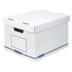 Bankers Box Organizer Medium-Duty Storage Boxes With Lift-Off Lid,12/Ct (4662401)