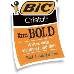 BIC Cristal Ballpoint Stick Pens, Bold Point, Blue Ink, 24/Box ( MSBP241-BLU) -Cheap Staples Shop s1069528 sc7