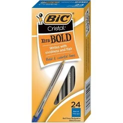 BIC Cristal Ballpoint Stick Pens, Bold Point, Blue Ink, 24/Box ( MSBP241-BLU) -Cheap Staples Shop s1069529 sc7