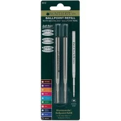YAFA® Monteverde USA® Soft Roll™ Ballpoint Pen Refill, Medium Point, Black Ink, 2/Pack (M132BK)
