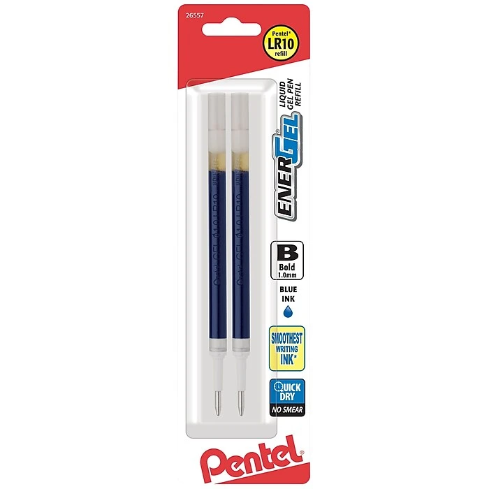 Pentel, EnerGel Refills, 1.0mm, Blue, 2-PK (LR10BP2C) 3 Pentel, EnerGel Refills, 1.0mm, Blue, 2-PK (LR10BP2C)