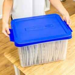 Bankers Box Heavy-Duty Plastic File Box, Letter/Legal Size, Blue/Clear (0086201) -Cheap Staples Shop s1111459 sc7