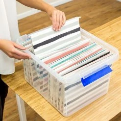 Bankers Box Heavy-Duty Plastic File Box, Letter/Legal Size, Blue/Clear (0086201) -Cheap Staples Shop s1111461 sc7