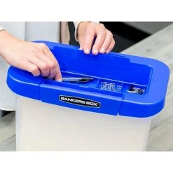 Bankers Box Heavy-Duty Plastic Portable File Storage Box, Letter Size, Blue/Clear (0086301) -Cheap Staples Shop s1120357 sc7