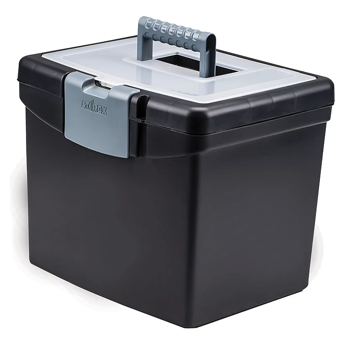 Storex Portable File Storage Box, Letter, Black (STX61502U01C) 3 Storex Portable File Storage Box, Letter, Black (STX61502U01C)