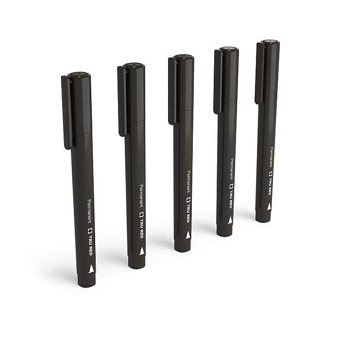 TRU RED™ Pen Permanent Markers, Fine Tip, Black, 5/Pack (TR54524) 3 TRU RED™ Pen Permanent Markers, Fine Tip, Black, 5/Pack (TR54524)