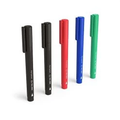 TRU RED™ Pen Permanent Markers, Fine Tip, Assorted, 5/Pack (TR54527)