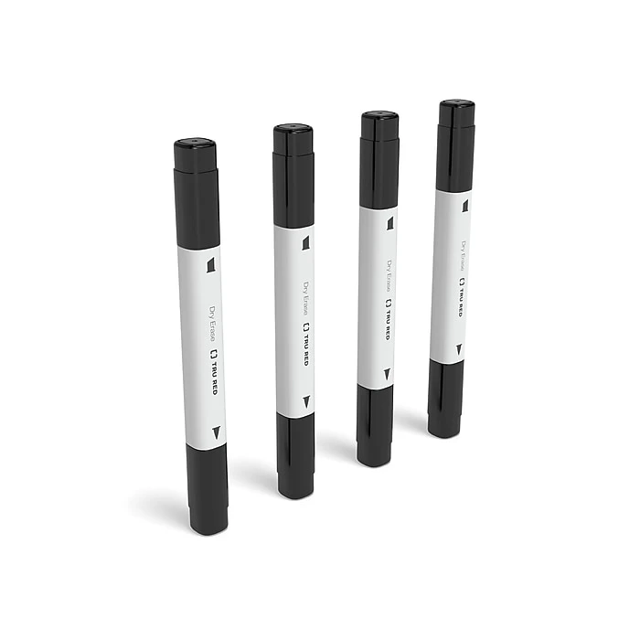 TRU RED™ Tank Dry Erase Markers, Twin Tip, Black, 4/Pack (TR57835) 3 TRU RED™ Tank Dry Erase Markers, Twin Tip, Black, 4/Pack (TR57835)
