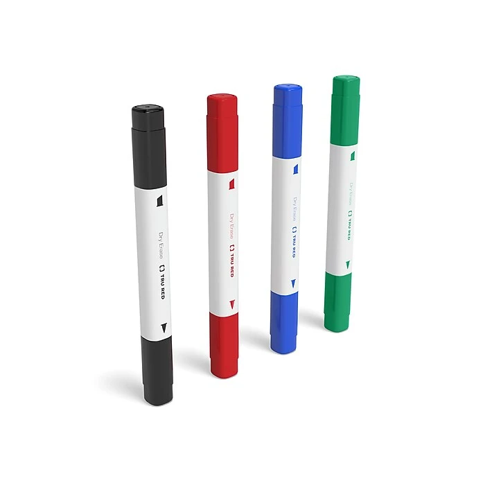 TRU RED™ Tank Dry Erase Markers, Twin Tip, Assorted, 4/Pack (TR61439/TR57838) 3 TRU RED™ Tank Dry Erase Markers, Twin Tip, Assorted, 4/Pack (TR61439/TR57838)